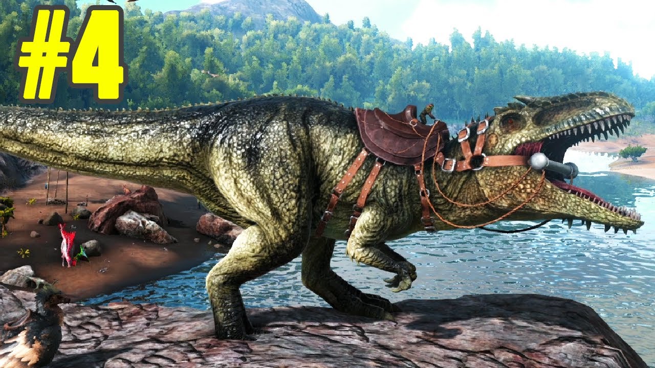 Tameo Al Giganotosaurio Y Muestro la Nuvea base En Ark  #4