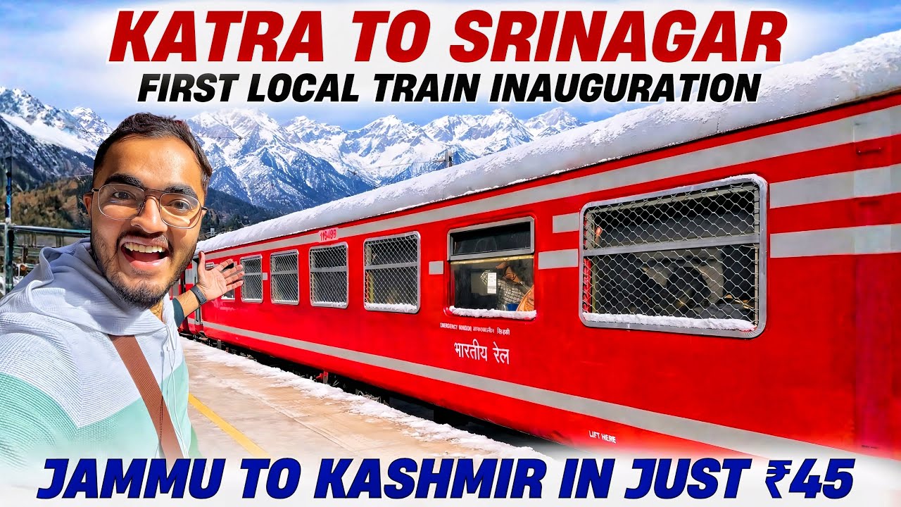First New Local Train KATRA To SRINAGAR in ₹45😱 | Jammu to Kashmir Train Journey | Indian Railways