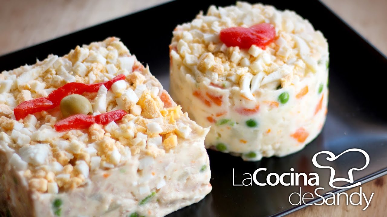 Ensalada rusa o ensaladilla en recetas de cocina facil para navidad