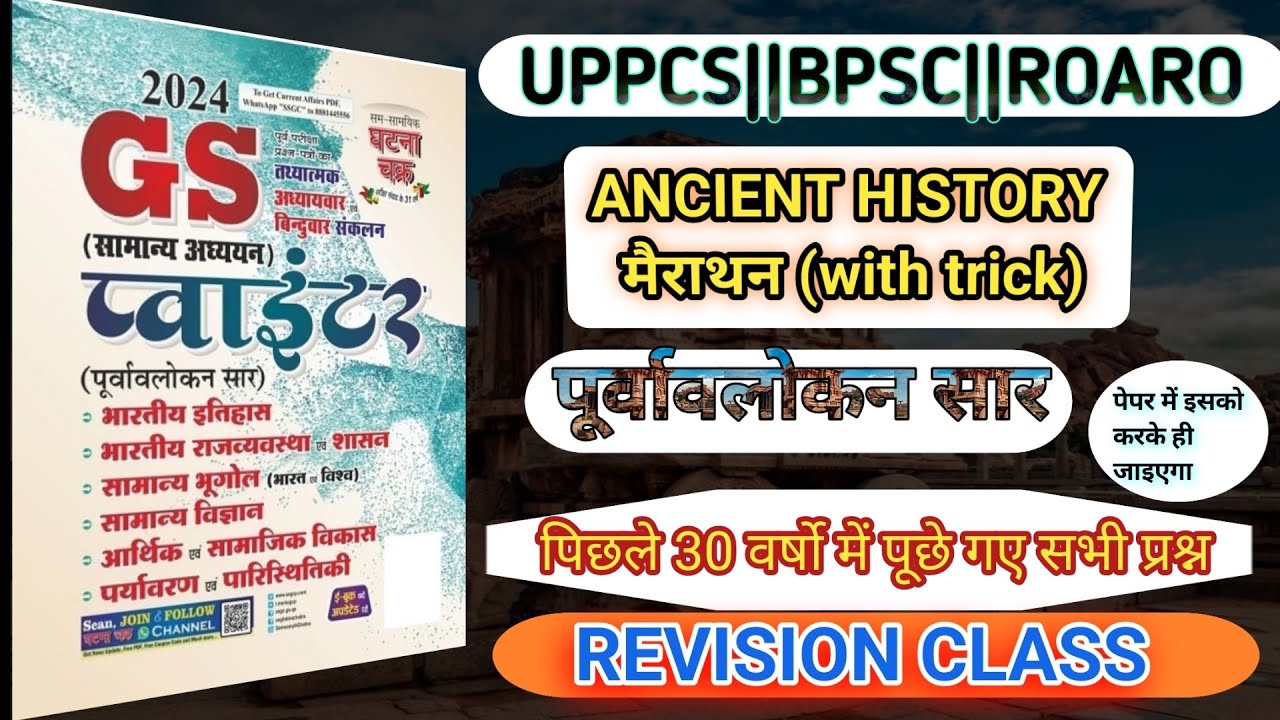 सम्पूर्ण प्राचीन भारत का इतिहास घटना चक्र पूर्वावलोकन Revision Class