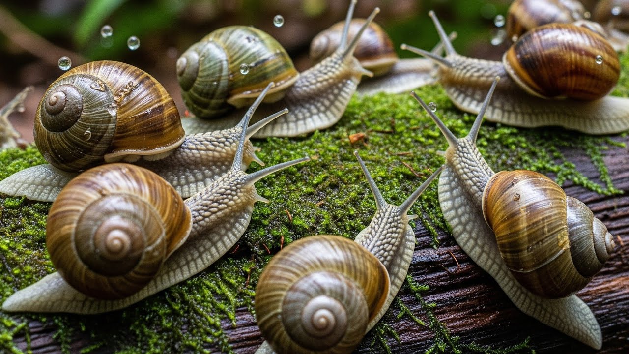 The migration of a group of snails 