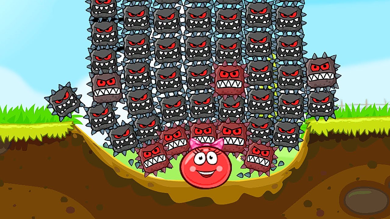 Красный Шар - мод на 1000 квадратов на уровне ! Игра Red Ball 4 mod 100 square шарик от Спуди