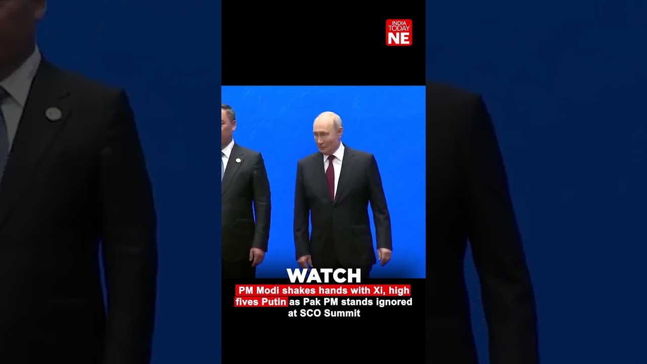 PM Modi shakes hands with Xi, high fives Putin as Pak PM stands ignored at SCO Summit