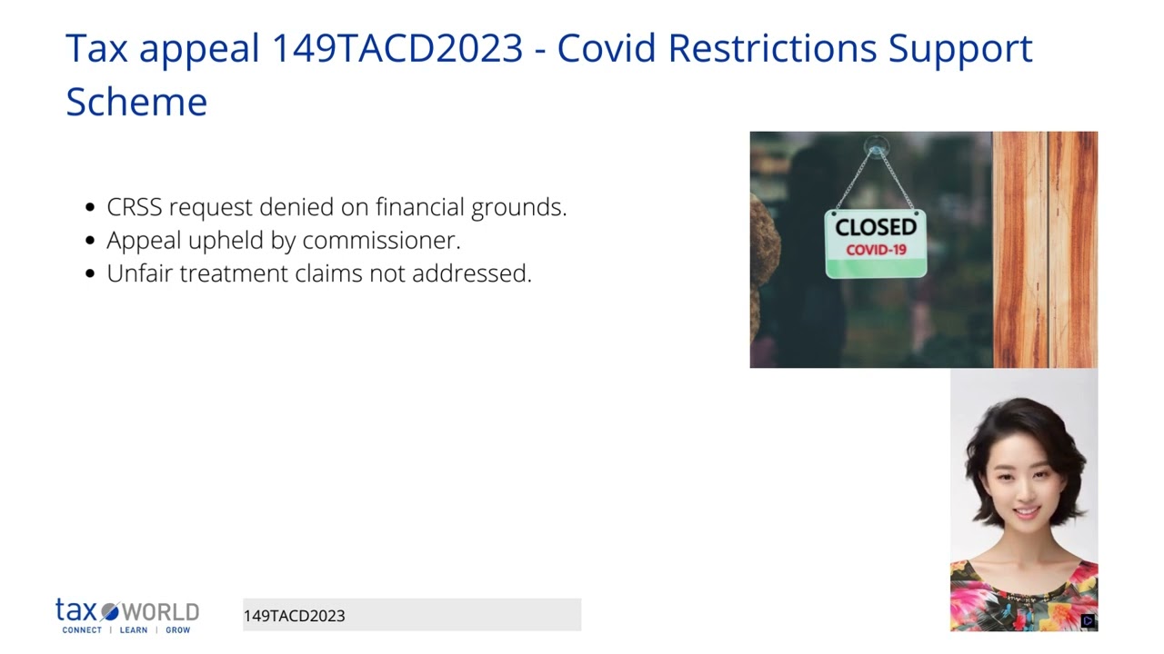 Tax appeal 149TACD2023 - Covid Restrictions Support Scheme