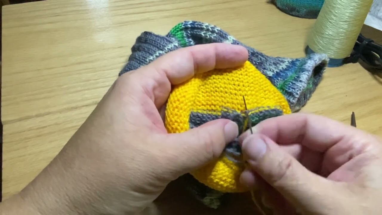 Kitchener Stitch on a sock made on a Circular Sock Machine CSM