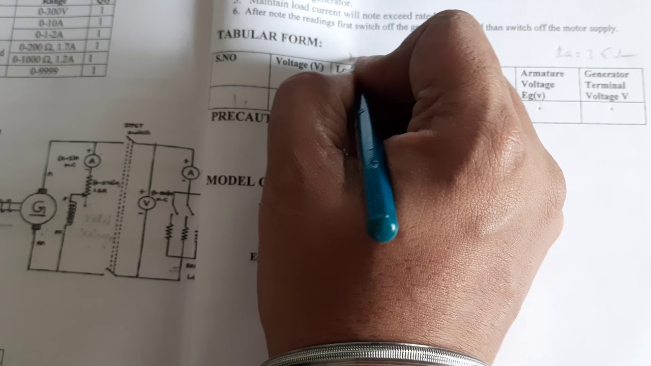 load test on a DC shunt generator