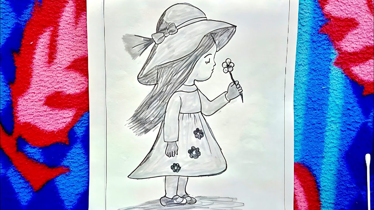 How to Draw a Little Girl Wearing Cap | Simple Pencil Drawing|Clean Line Art Tutorial#drawing #art