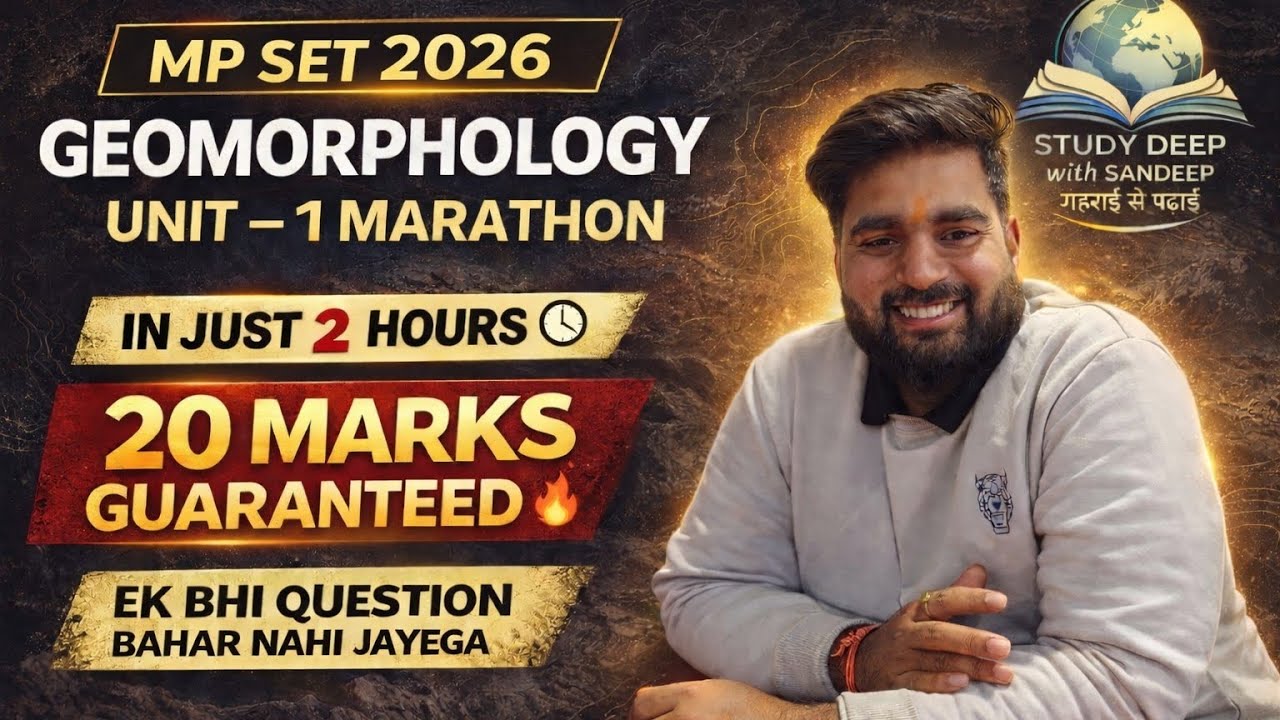 Geomorphology Unit–1 Marathon 🔥 MP SET 2026 | 2 Hours = 20 Marks Guaranteed#mpset#mppsc#mp#geography