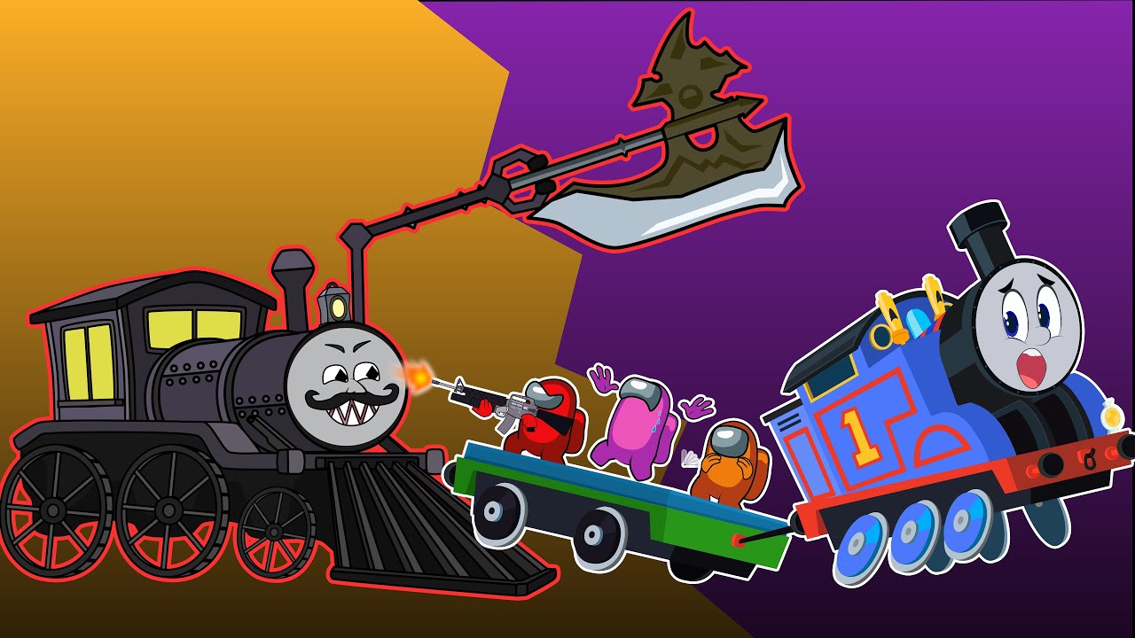 Thomas saves his Among Us Friends From Evil Locomotive #soloanimation