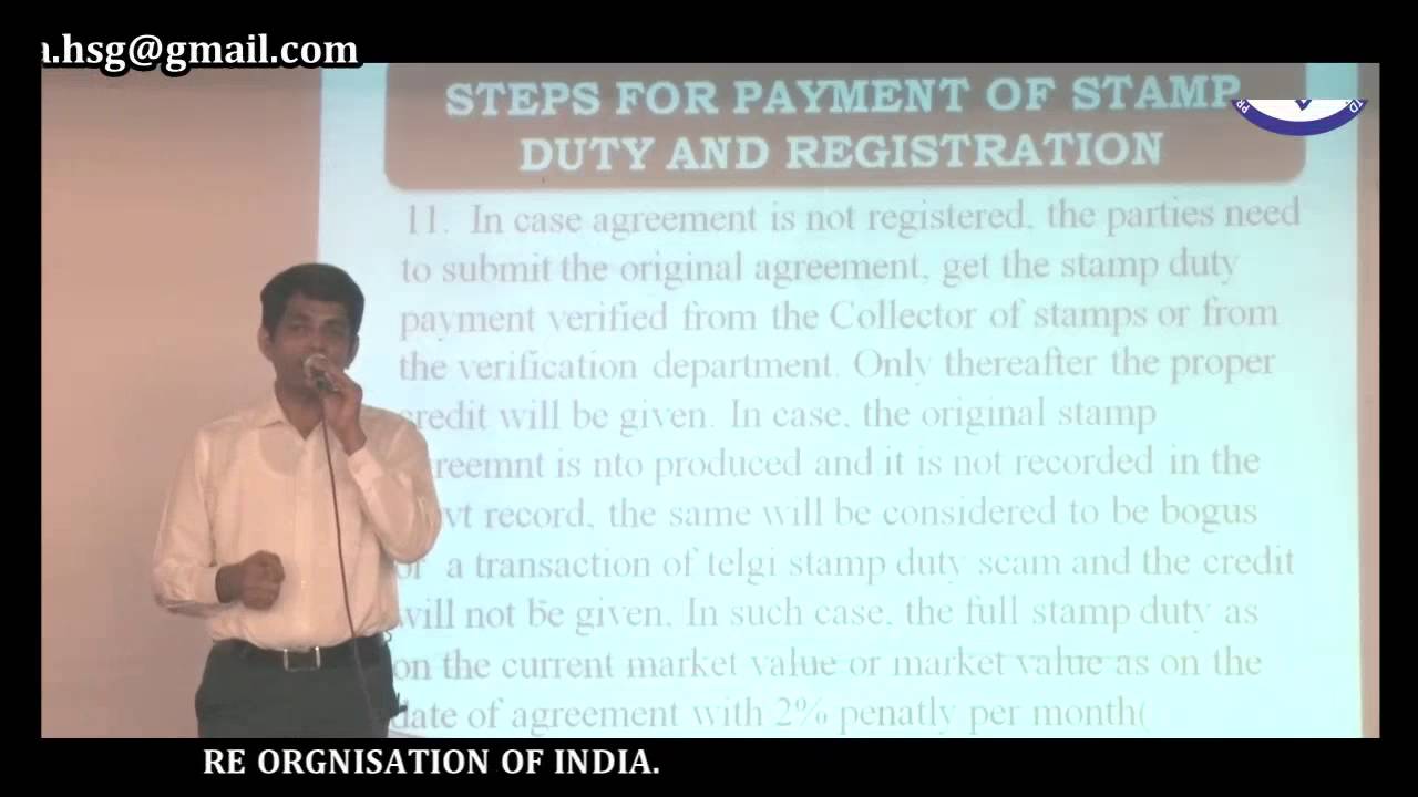 Stamp Duty & Registration, Shri Naresh pai, Consultant  MSWA