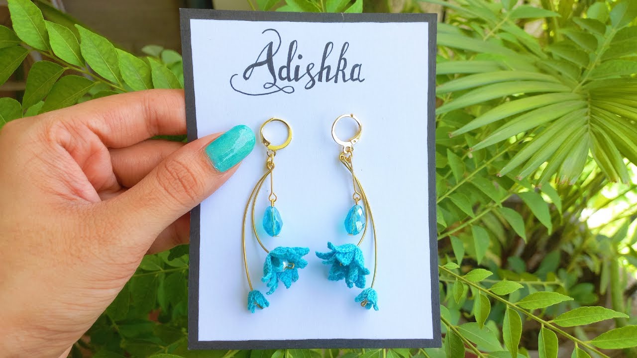 HOW TO MAKE BEAUTIFUL CROCHET FLOWER EARRINGS | DIY Jewellery Tutorial | Flor de crochê