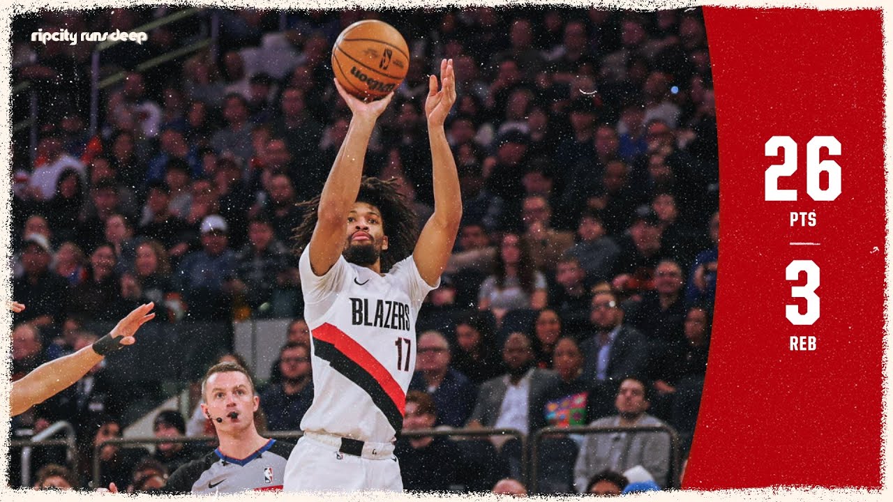 Shaedon Sharpe With 26 Points, 10-16 FG vs Knicks | January 30, 2026