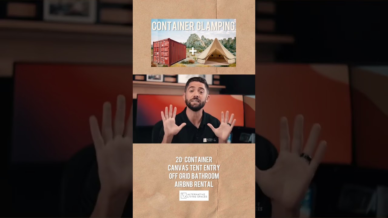 Glamping in a Container 🪵 🏕️ #glamping #airbnb #containerhome #shippingcontainer #camping #camp