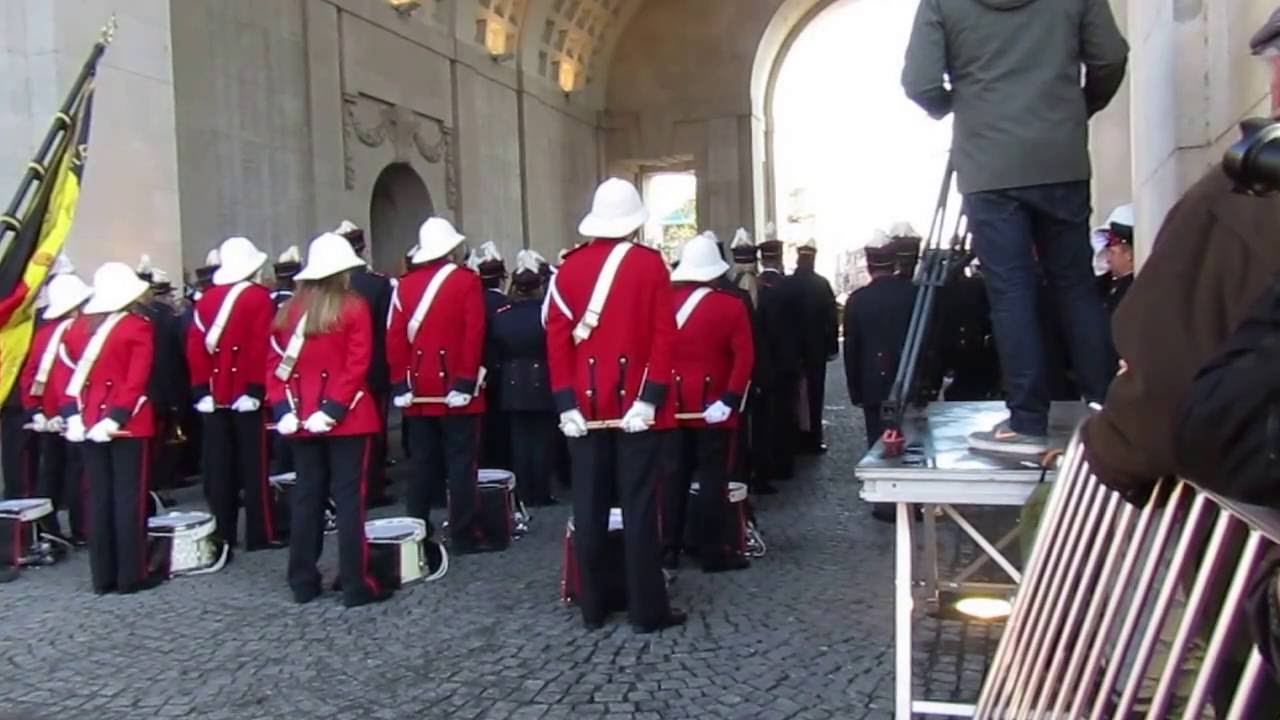 Poppy parade, Menin Gate Ypres Memorial to the Missing,11/11/2016