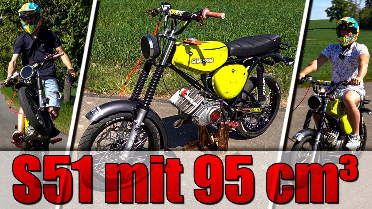 Simson S51 mit 95cm³ - Zu ILLEGAL für die Straße?! Ich darf selber fahren & Oli macht Wheelies