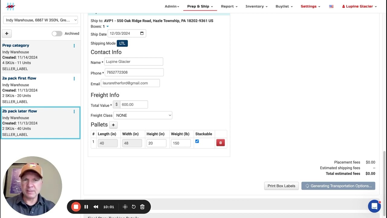 New ScanPower Prep & Ship  FBA Inbound LTL only Workflow