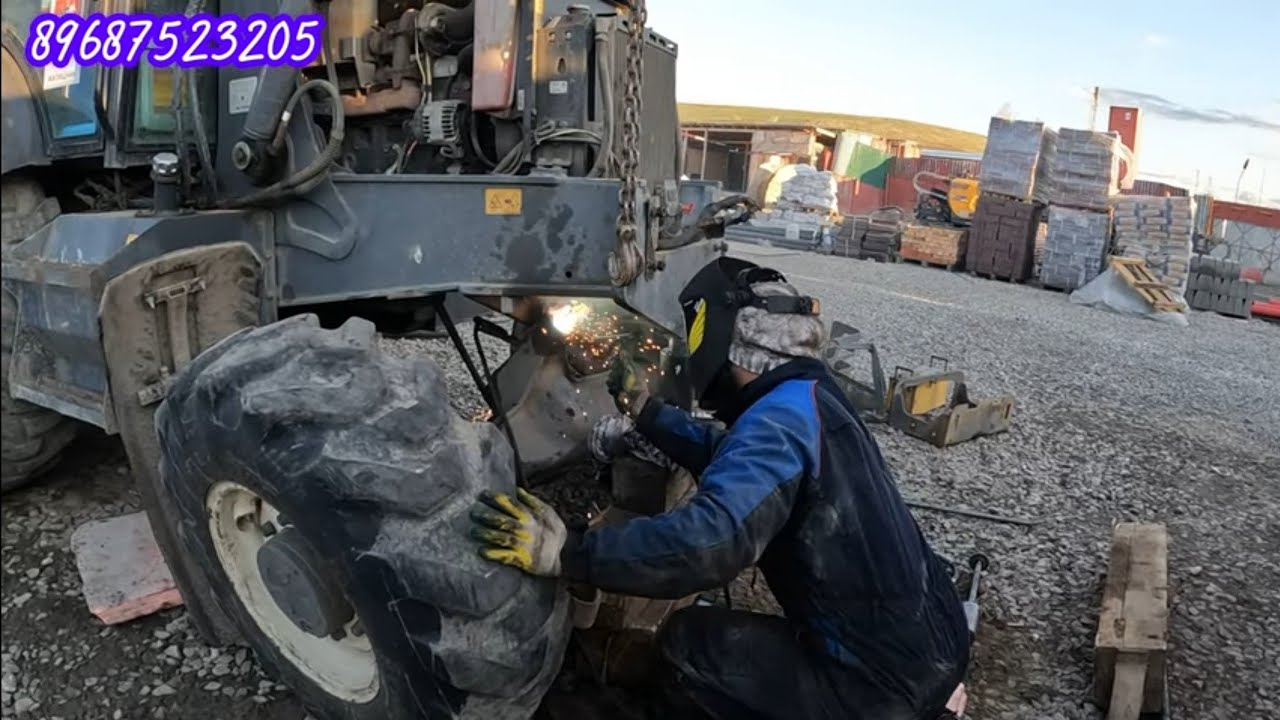 Ремонт балансира переднего  моста на RM Terex TLB825