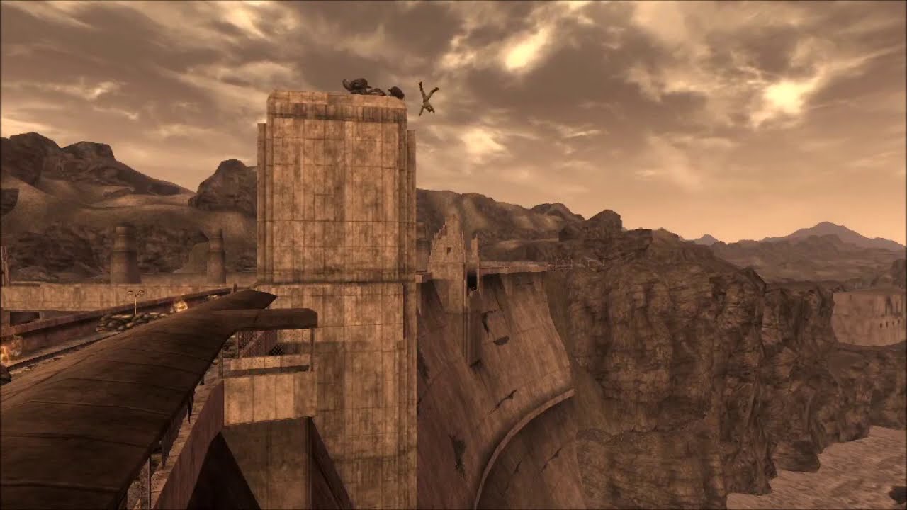 Radscorpion pushes Oliver Swanick off of Hoover Dam