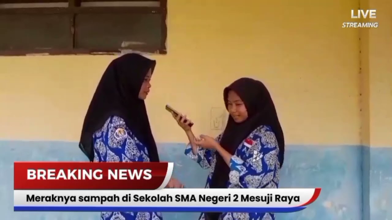 Membuat Berita dengan tema sampah di sekolah Pelajaran bahasa indonesia lanjut kelas XI.A 