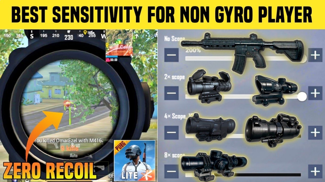 ЛУЧШАЯ НАСТРОЙКА ЧУВСТВИТЕЛЬНОСТИ ДЛЯ ИГРОКОВ БЕЗ ГИРОСКОПА | PUBG LITE SENSITIVITY ZERO RECOIL