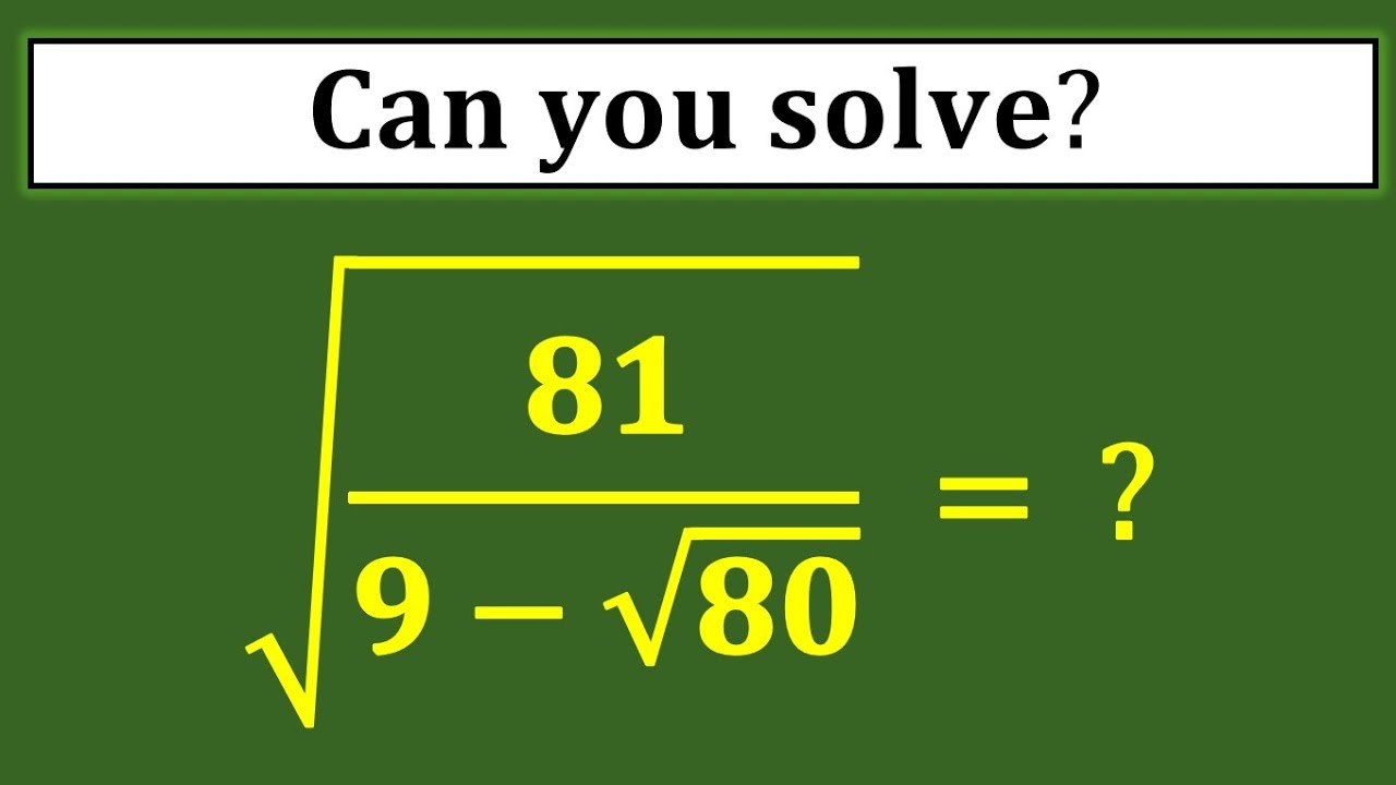 Nice Square Root Simplification Algebra Math Problem | Maths Olympiad