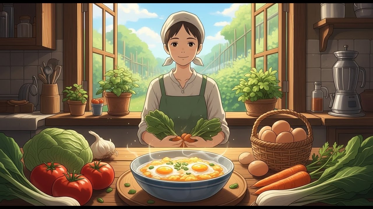 A Cozy Farm to Table Morning 🌱 | Fresh Eggs, Garden Harvest & Slow Living  WhisperGhibli