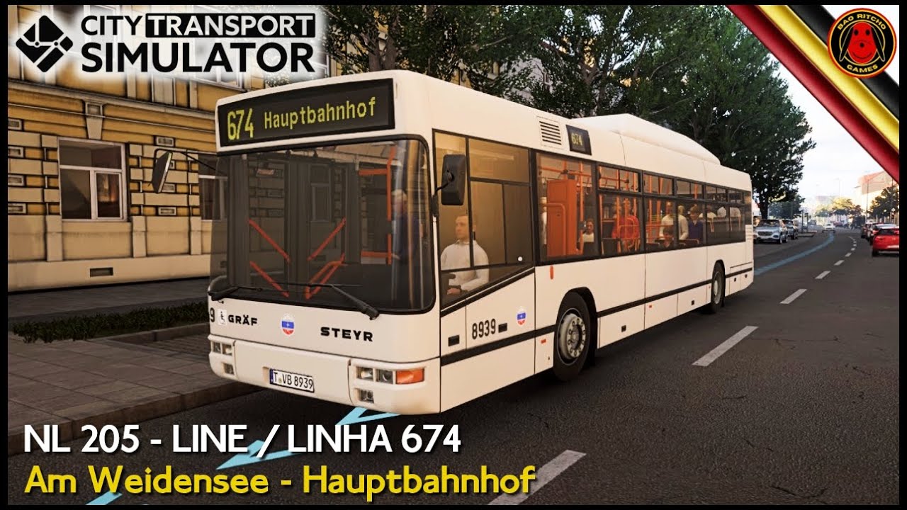 City Transport Simulator: Bus | NL 205: Am Weidensee - Hauptbahnhof (Linha 674)