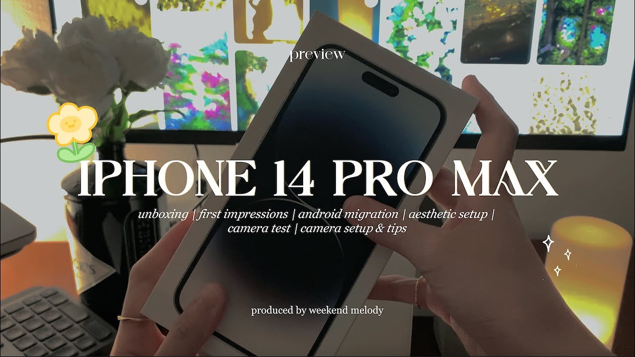 🤍 iPhone 14 Pro Max Unboxing + First Impressions ✨ | android migration, aesthetic setup, camera tips