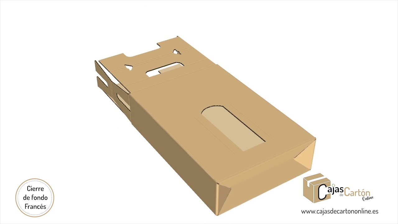 Montaje Caja de cartón para botellas de aceite