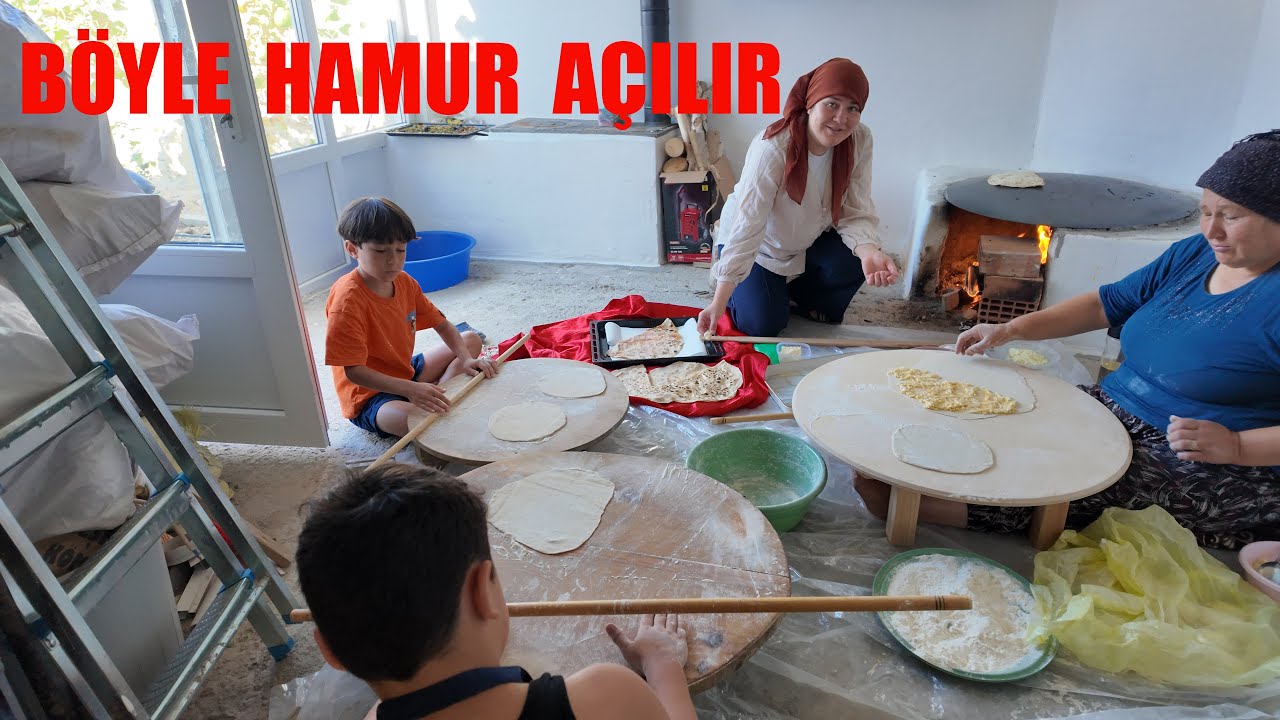 YENİ BÖREK YUFKA AÇICILARIMIZ İÇLİ YAPIYORUZ TORUNLARIMIZLA