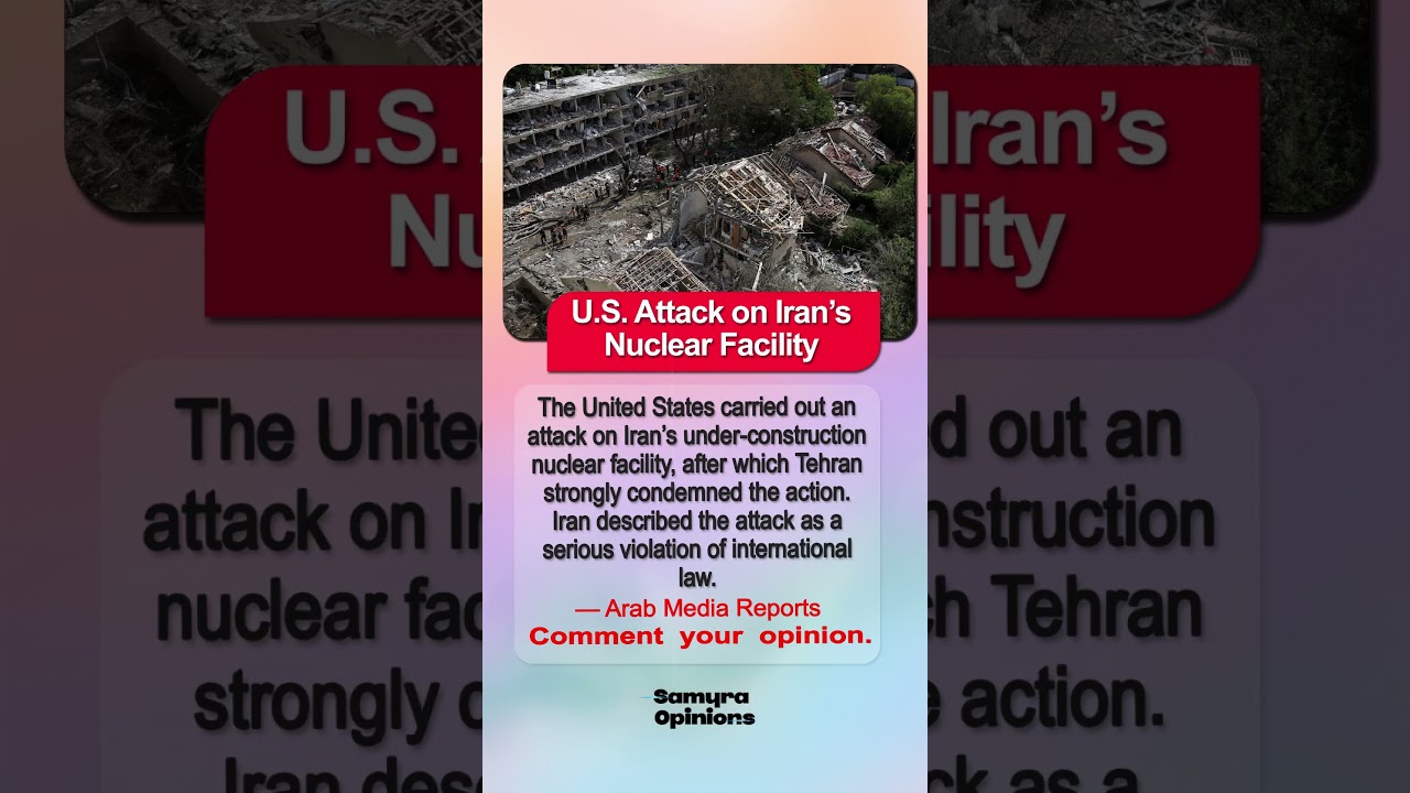 Iran Condemns Reported U.S. Strike on Nuclear Facility #trendingnow #geopolitics