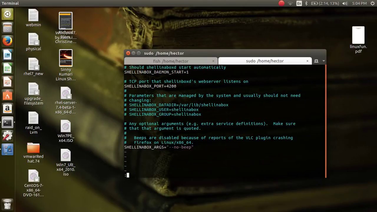 how to configure shellinabox