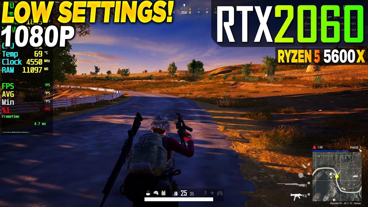 PUBG RTX 2060 + Ryzen 5 5600x - 1080p Very Low,