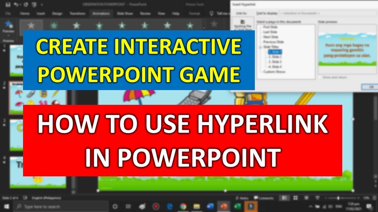 HOW TO USE HYPERLINK IN POWERPOINT || CREATE INTERACTIVE POWERPOINT PRESENTATION/GAME