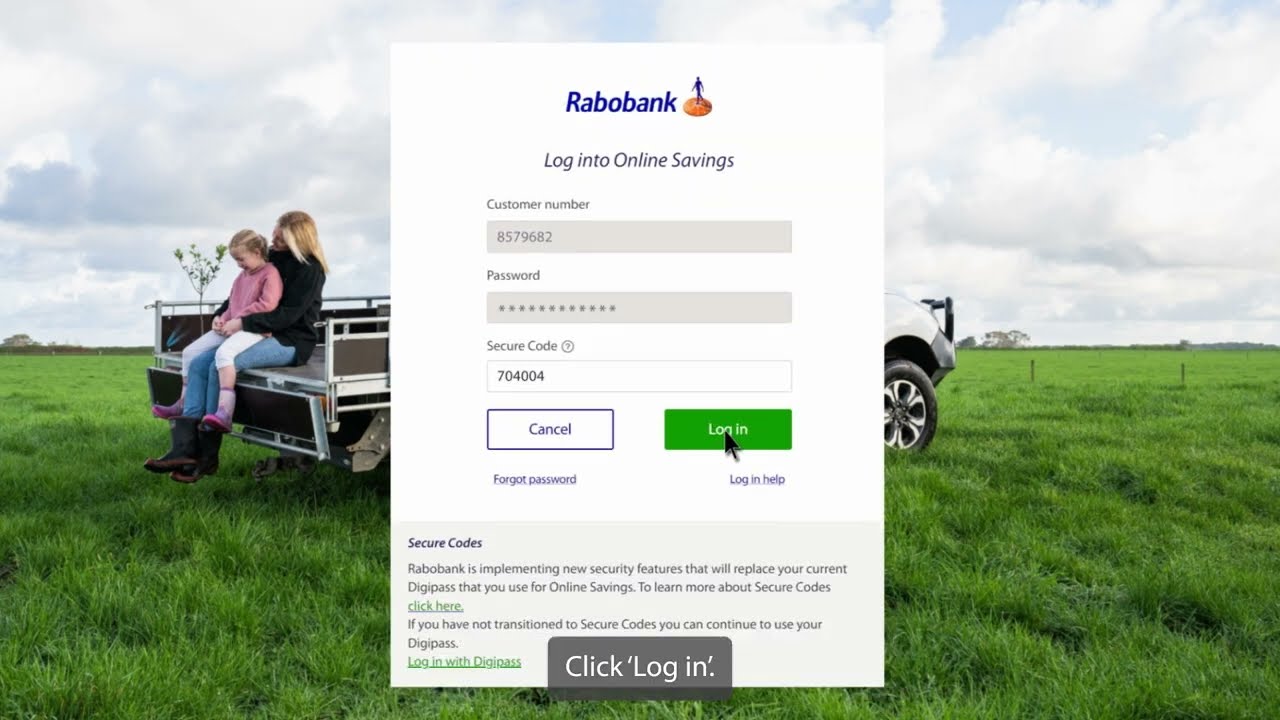 Rabobank New Zealand - Logging in to Mobile Internet Banking