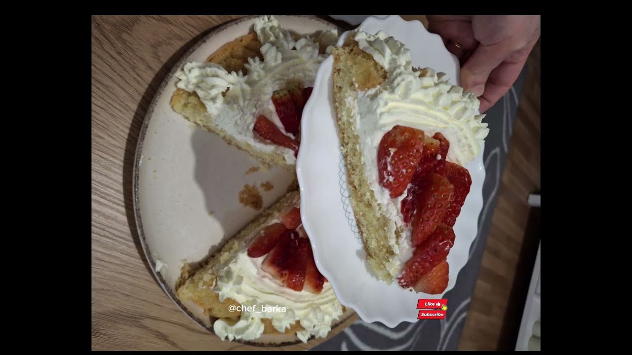 طريقة تحضير تارت الفراولة 🍓بكيكة الجينواز من غير عجينة سهلة وطيبة يمي يمي 🫶🇹🇳🍓🍓🍓🍓