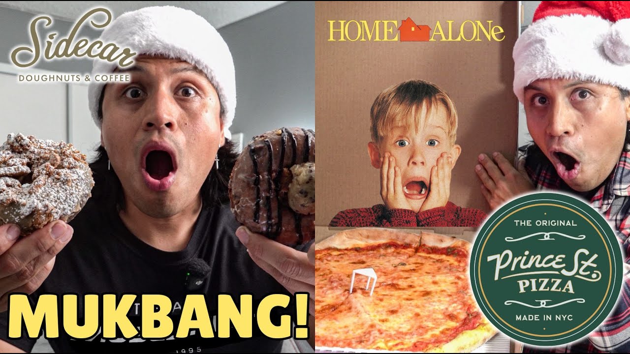 SIDECAR DOUGHNUTS & PRINCE STREET PIZZA MUKBANG! (TRIED THE HOME ALONE 