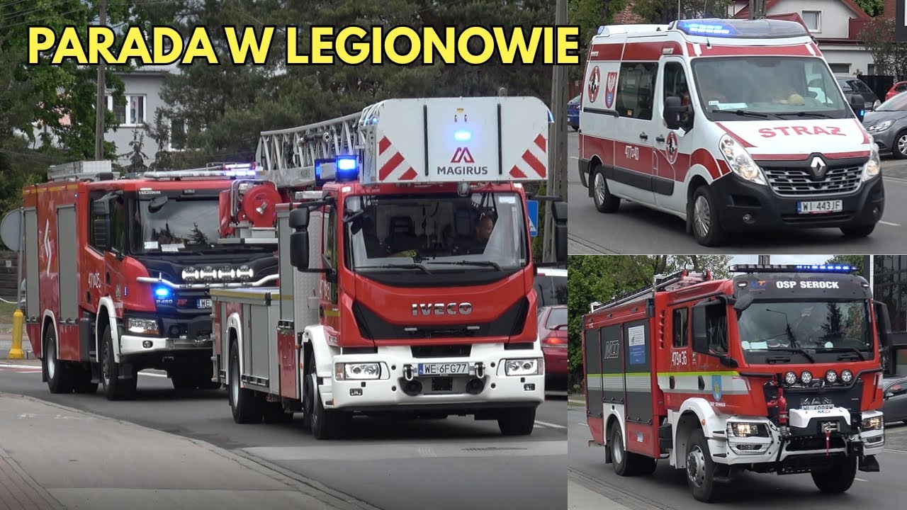 Parada wozów strażackich z JRG Legionowo i OSP z pow. legionowskiego! Powiatowy Dzień Strażaka 2025