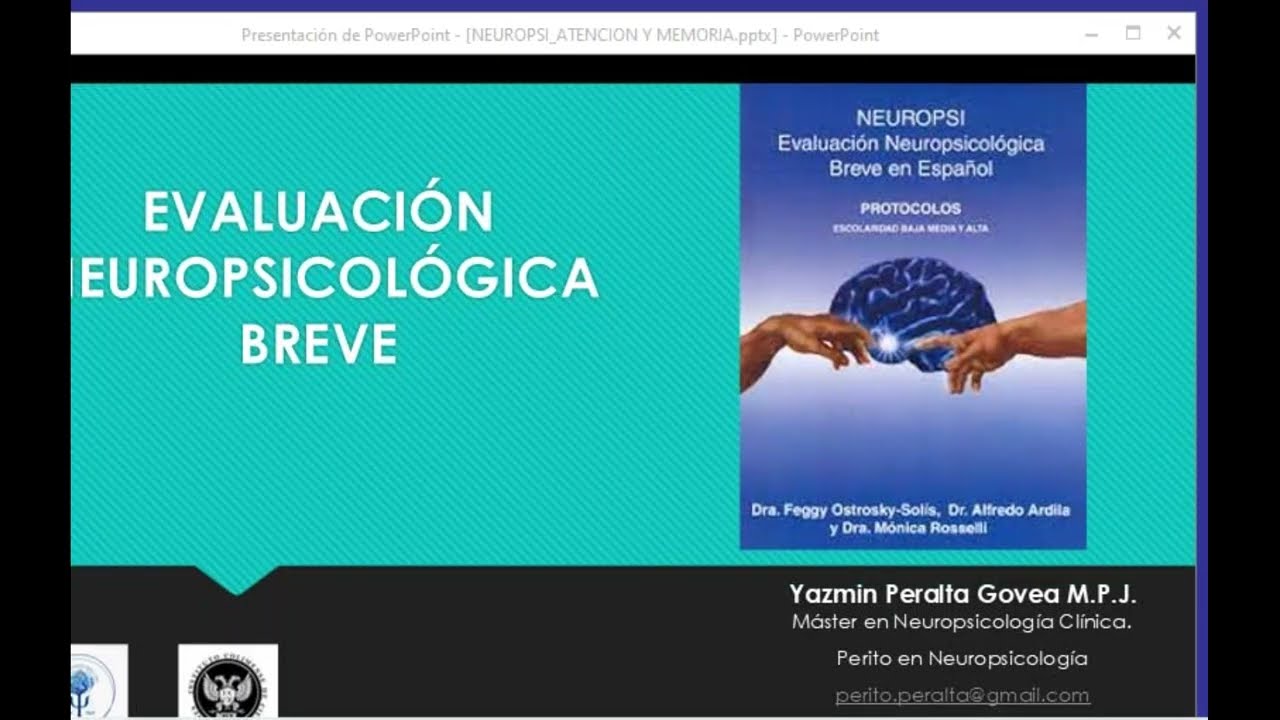EVALUACIÓN NEUROPSICOLÓGICA BREVE  (NEUROPSI BREVE)