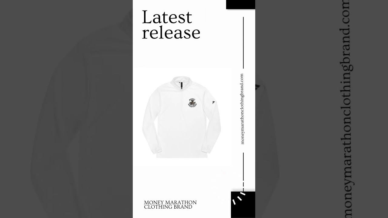 Quarter-Zip Pullover Money Marathon Winter Embroidered Sweatshirt