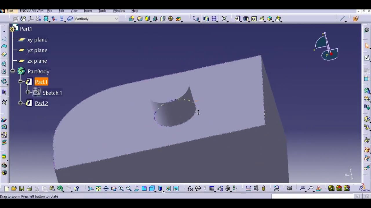 Catia V5 Part Design  Variable Radius Fillet command