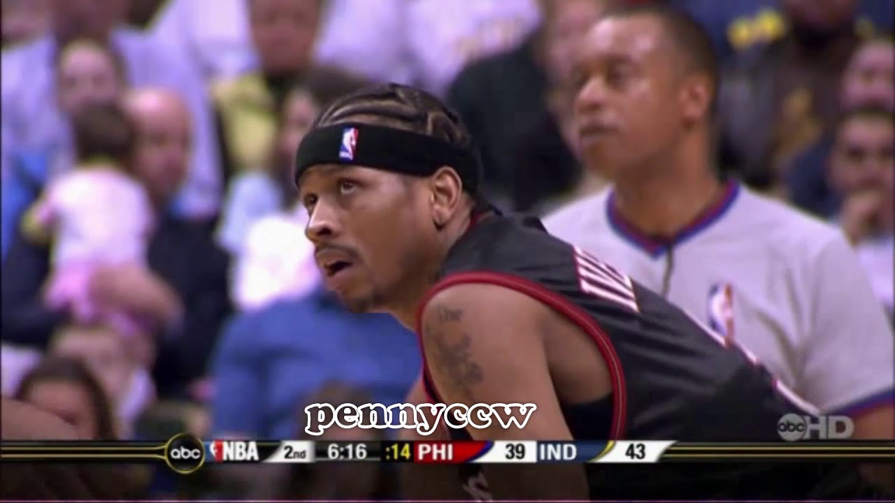 Allen Iverson 26pts highlights vs Pacers 05/06 NBA *CRAZY alley oop to Andre Iguodala