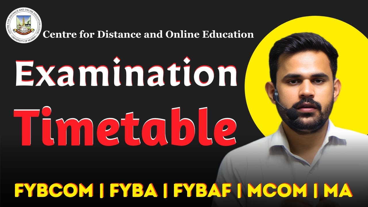 Расписание экзаменов CDOE Мумбайского университета на 2026 год | FYBA FYBCOM FYBAF MCOM MA | Полн...