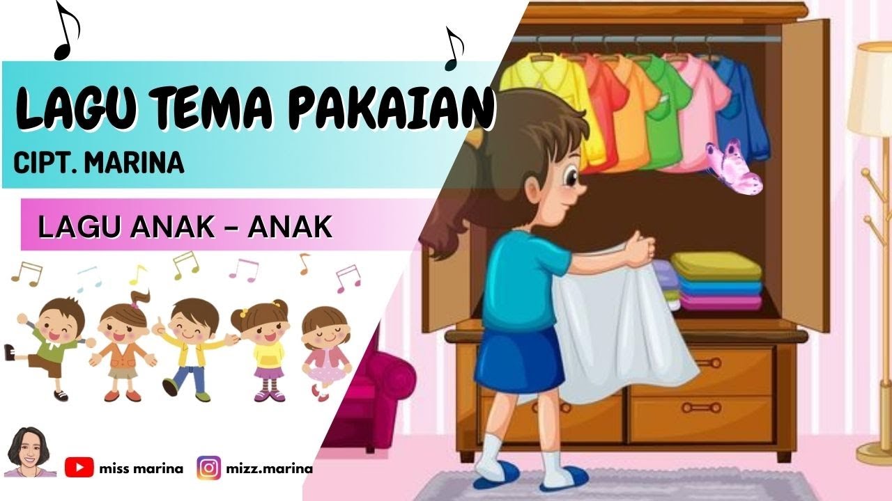 LAGU TK TEMA PAKAIAN Cipt. Marina | Lagu Paud dan TK | Lagu anak terbaru