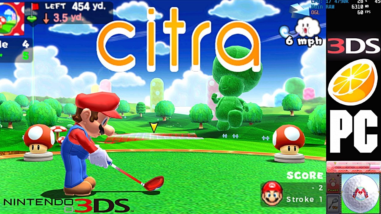 3DS Mario Golf World Tour on PC CITRA (custom build) emulator HD gameplay