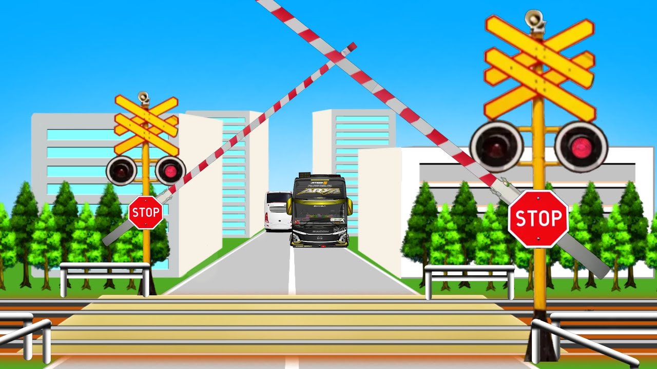 PALANG PINTU KERETA API DI PUSAT PERKOTAAN