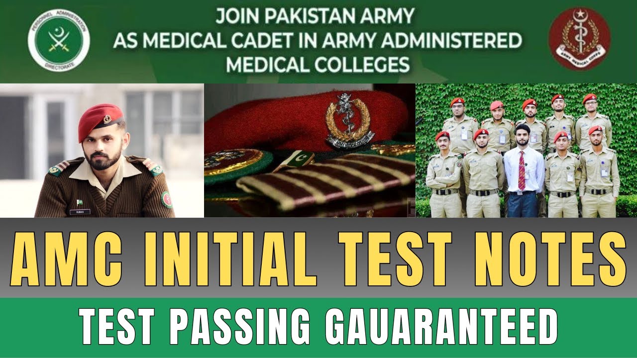 Army Medical College Admission 2024 |AMC Initial Test Preparation | AMC Initial Test Questions