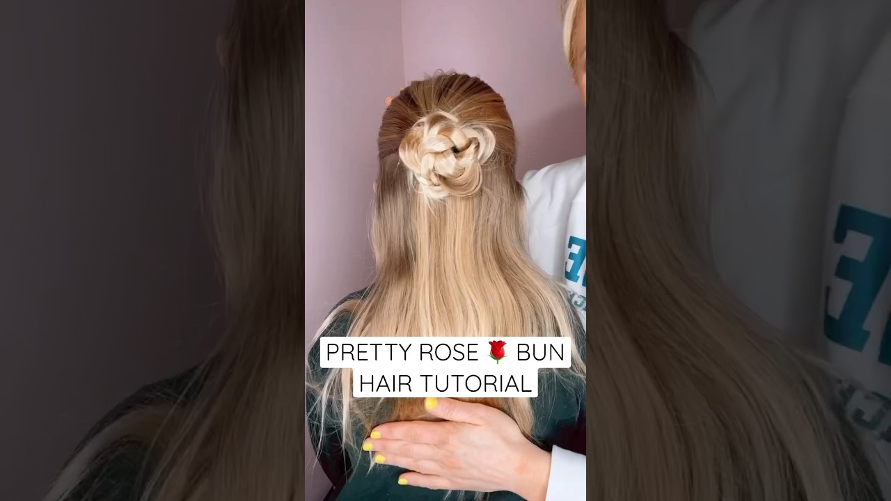 PRETTY ROSE BUN HAIR TUTORIAL 🌹 #hairstyle