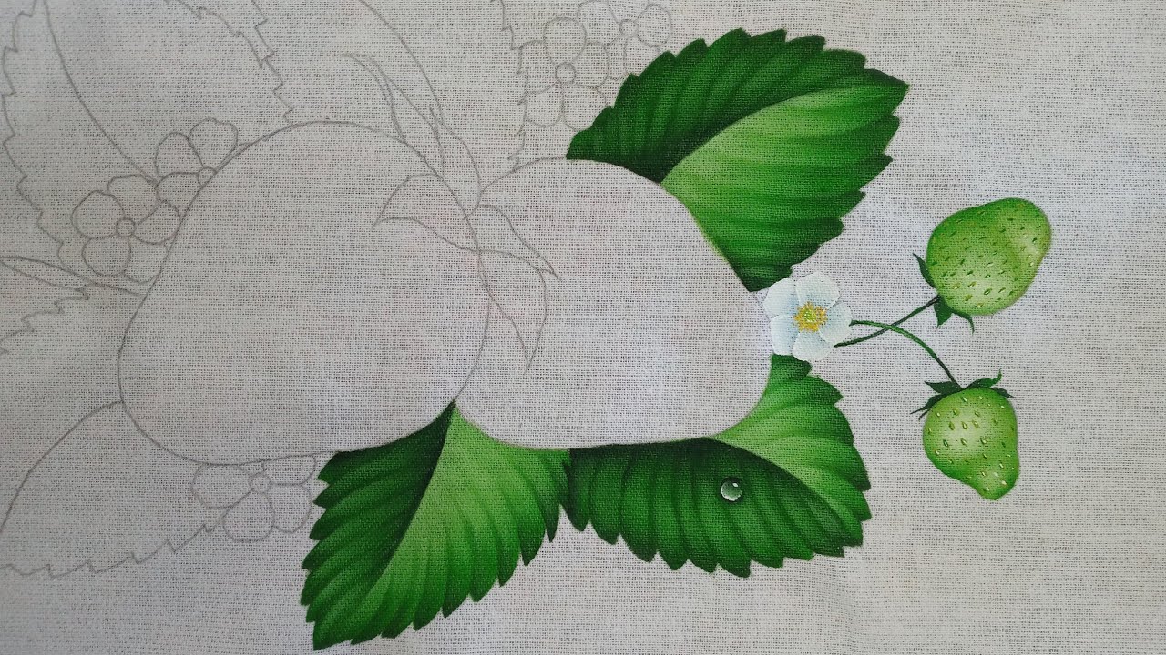 Morangos Pintura em Tecido Parte 1 - AULA 378 Bruno Silva
