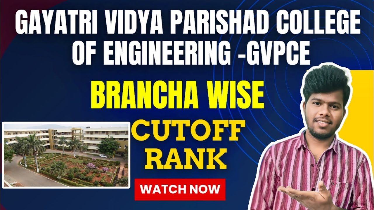 Gayatri Vidya Parishad College Branch-wise Cutoff Ranks | GVP ecet branch wise cutoff rank #gvpce